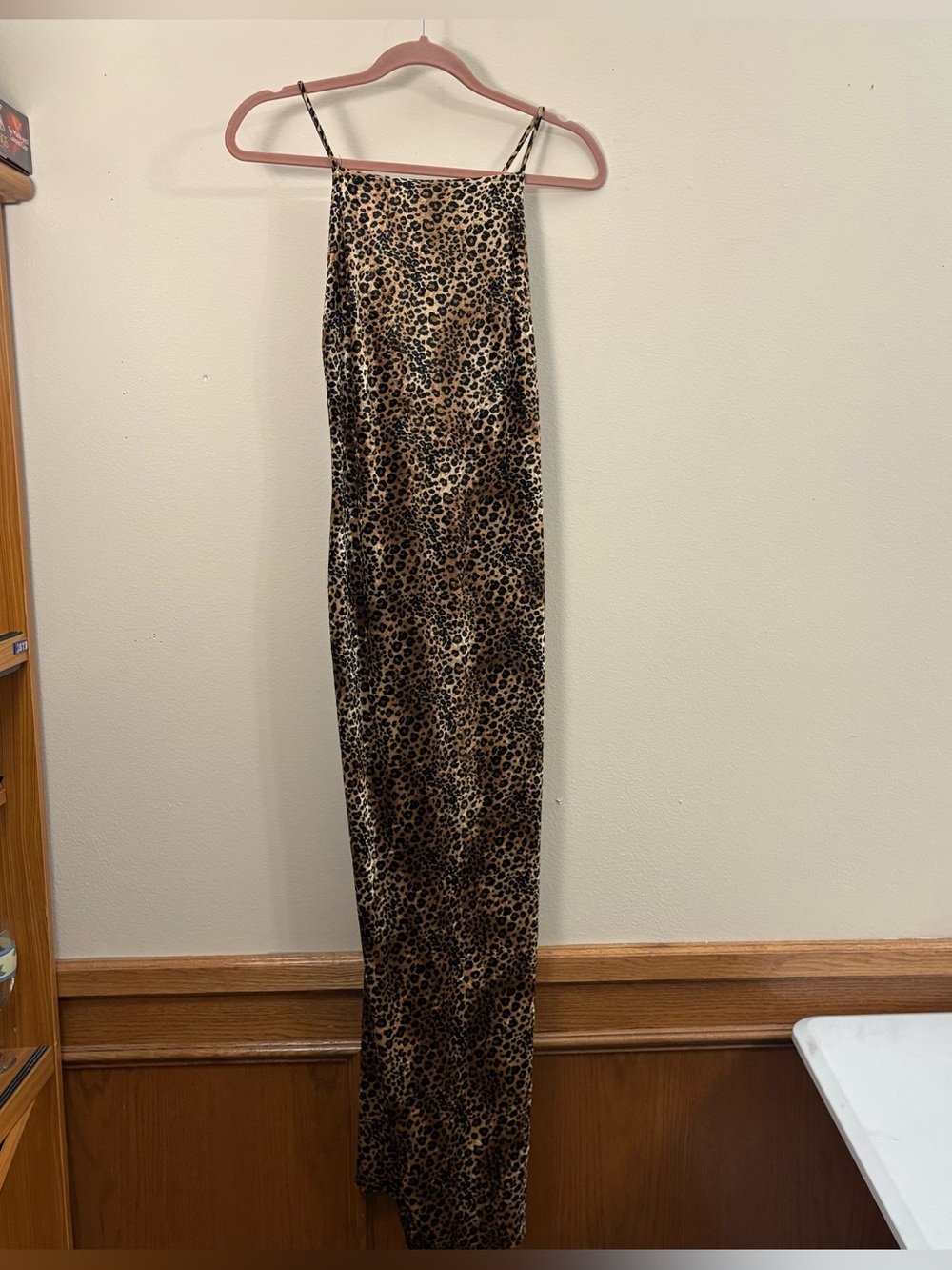 Status collection bodycon animal print maxi slip dress velvet cheetah
